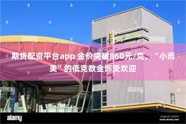 期货配资平台app 金价突破860元/克，“小而美”的低克数金饰受欢迎