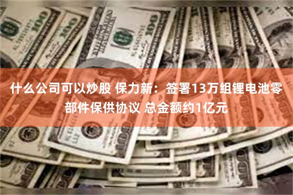 什么公司可以炒股 保力新：签署13万组锂电池零部件保供协议 总金额约1亿元