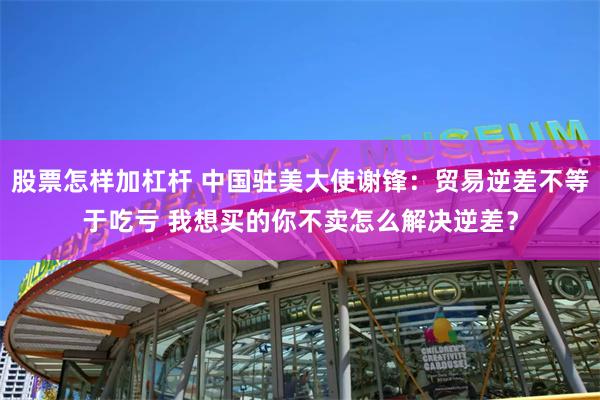 股票怎样加杠杆 中国驻美大使谢锋：贸易逆差不等于吃亏 我想买的你不卖怎么解决逆差？
